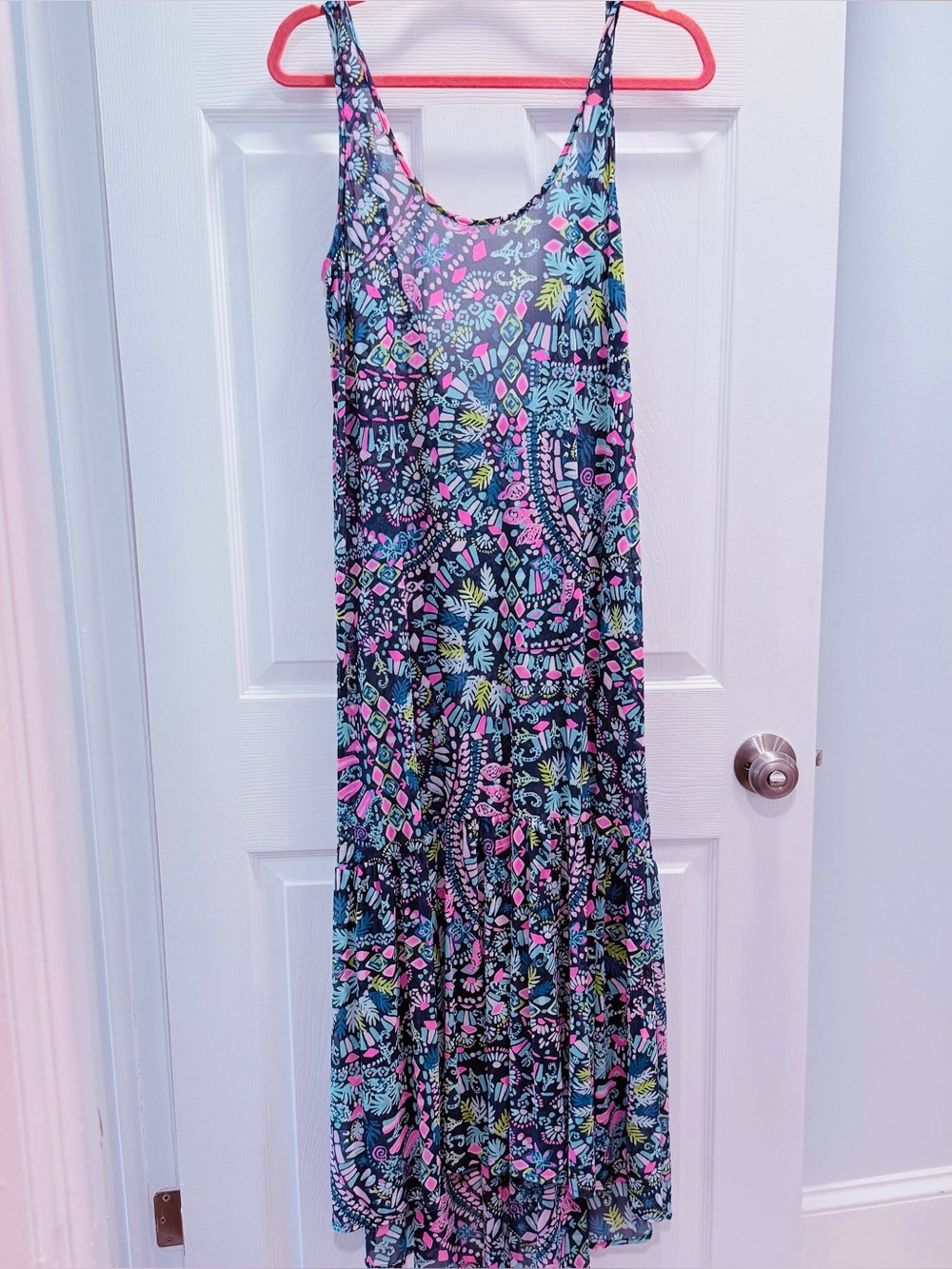 NWOT Lilly Pulitzer Sleeveless Geo Print Maxi Lightweight Coverup Dress
